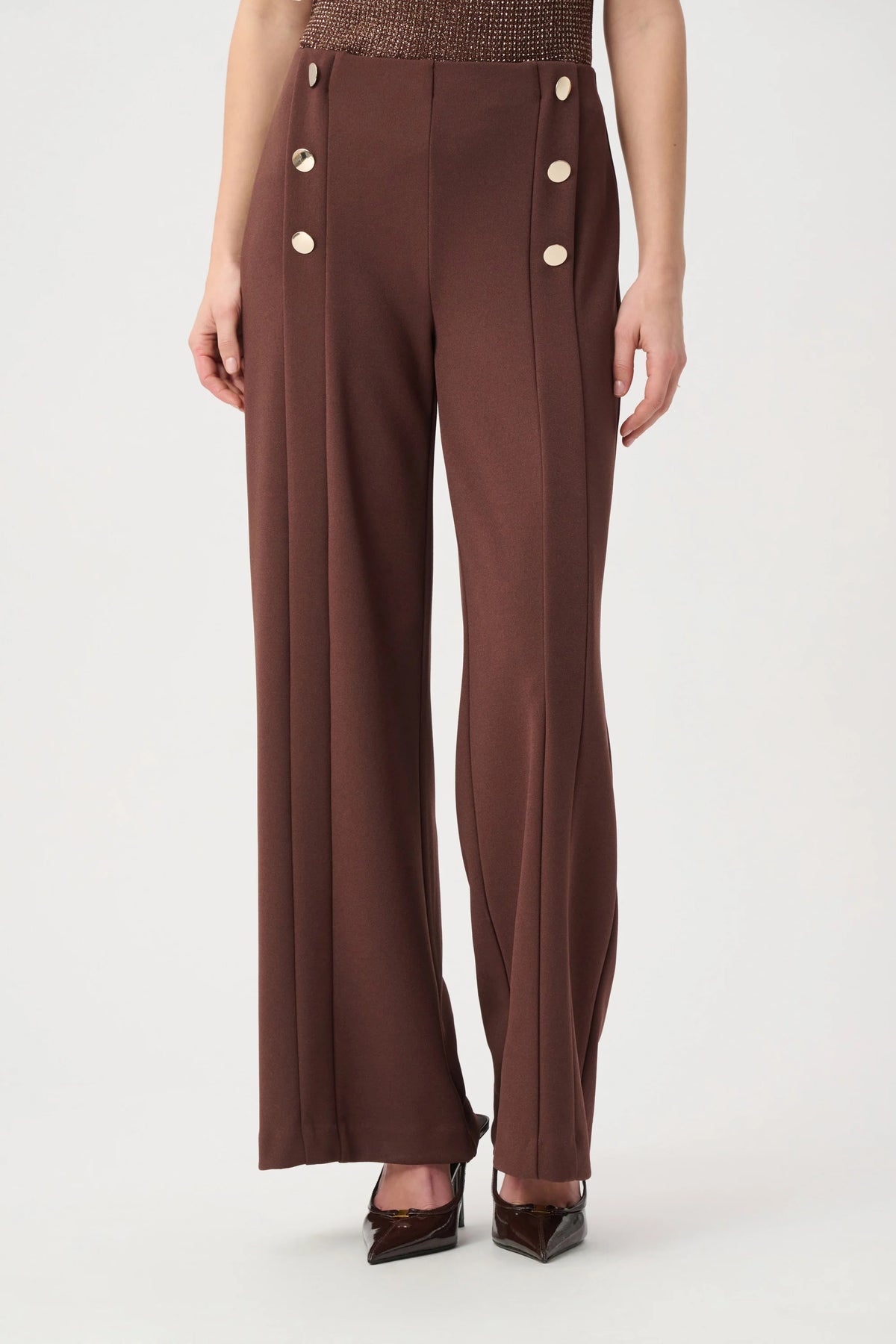 Joseph Ribkoff Mahogany Sailor Wide-Leg Pants