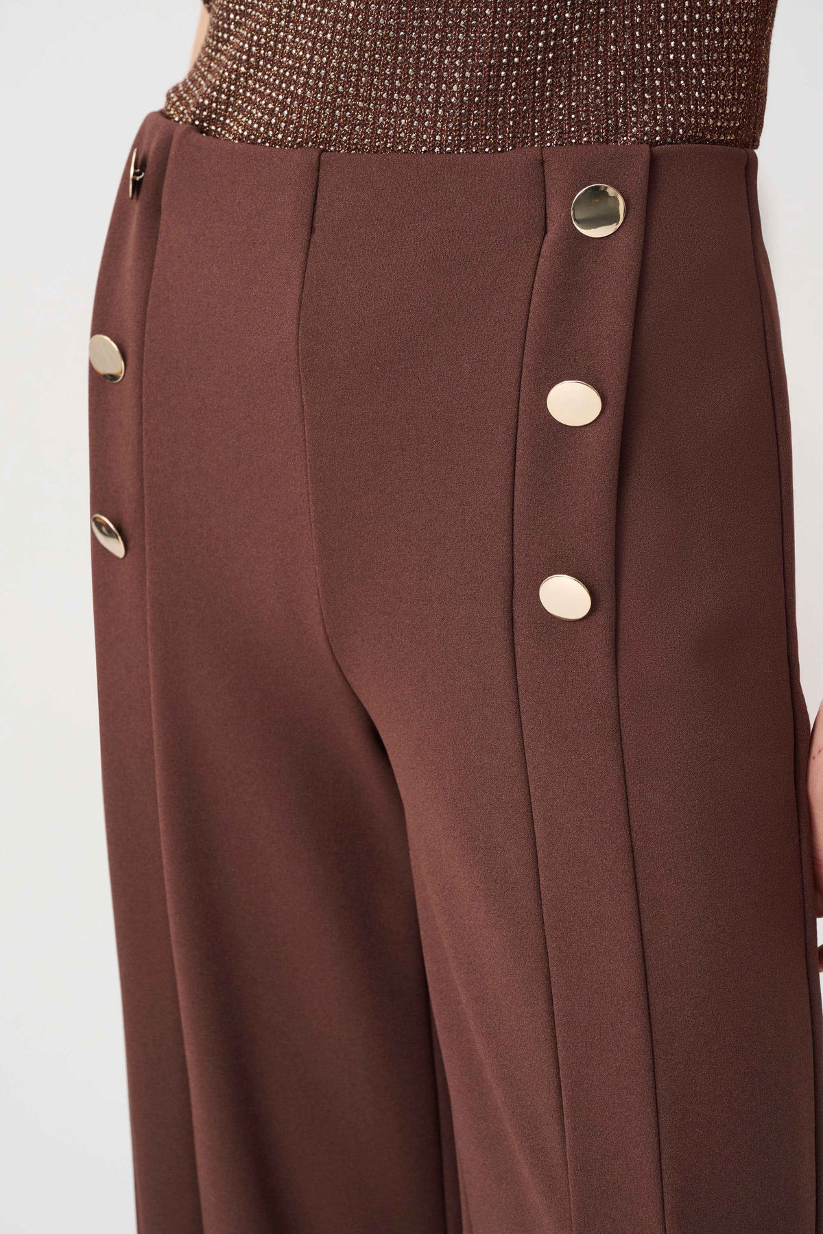 Joseph Ribkoff Mahogany Sailor Wide-Leg Pants