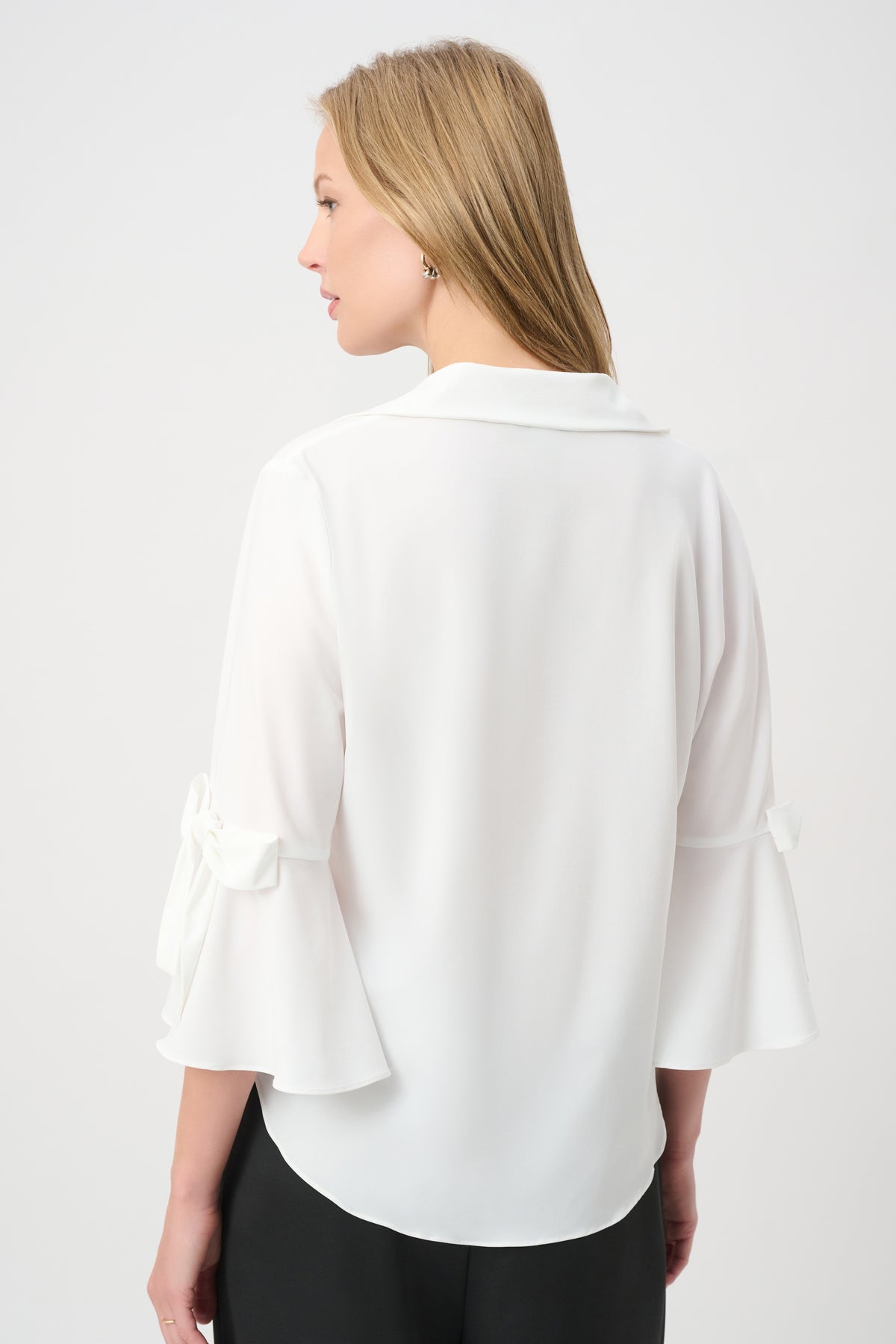 Joseph Ribkoff White Trapeze Tunic with Bow Detail