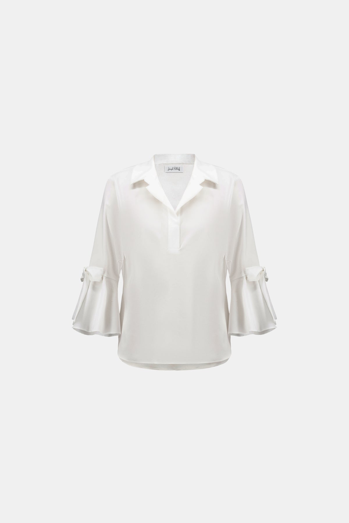 Joseph Ribkoff White Trapeze Tunic with Bow Detail