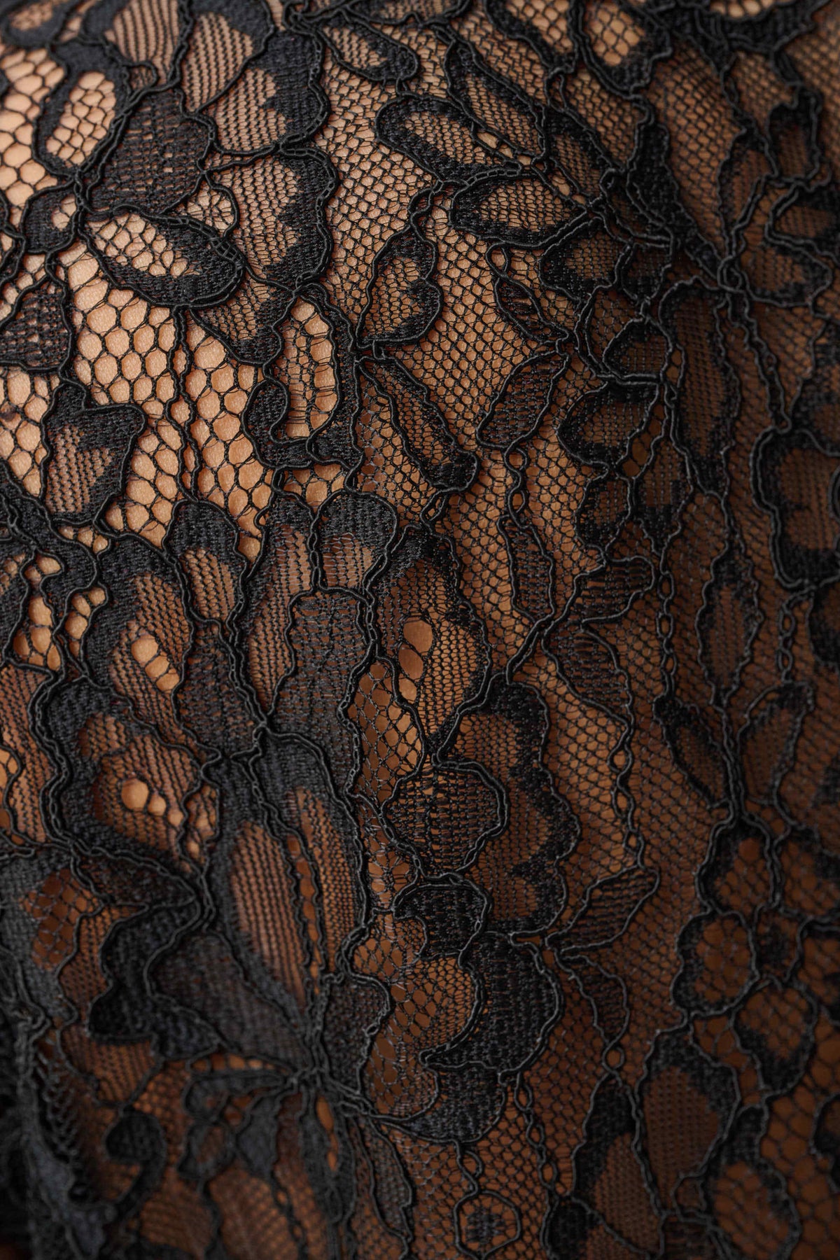 Joseph Ribkoff Black Lace Mock Neck Fitted Top