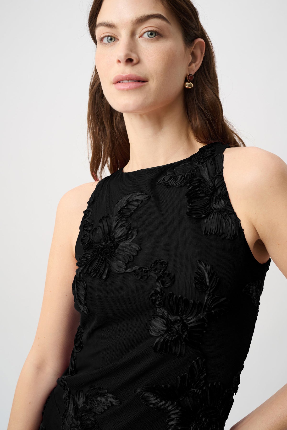 Joseph Ribkoff Black Embellished Sleeveless Top