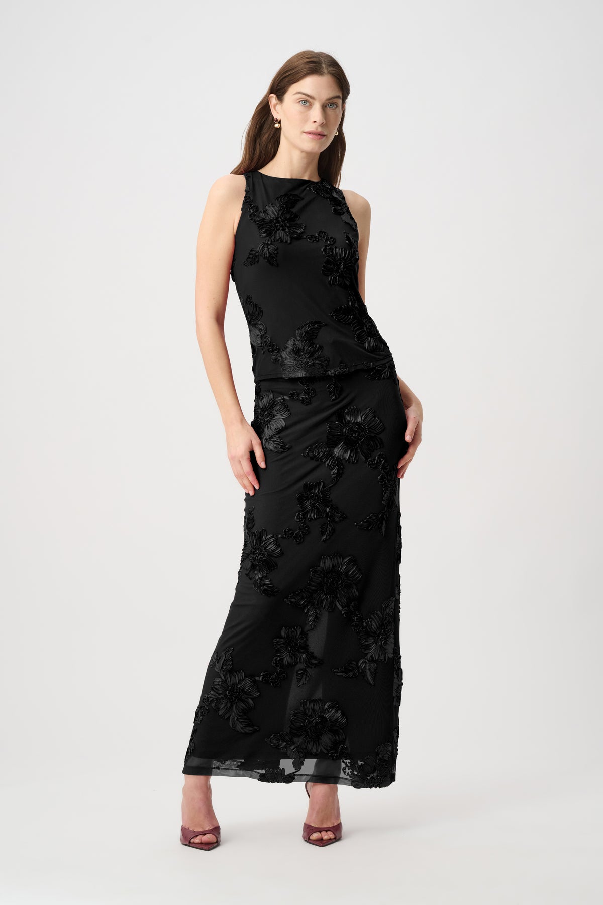 Joseph Ribkoff Black Embellished Sleeveless Top