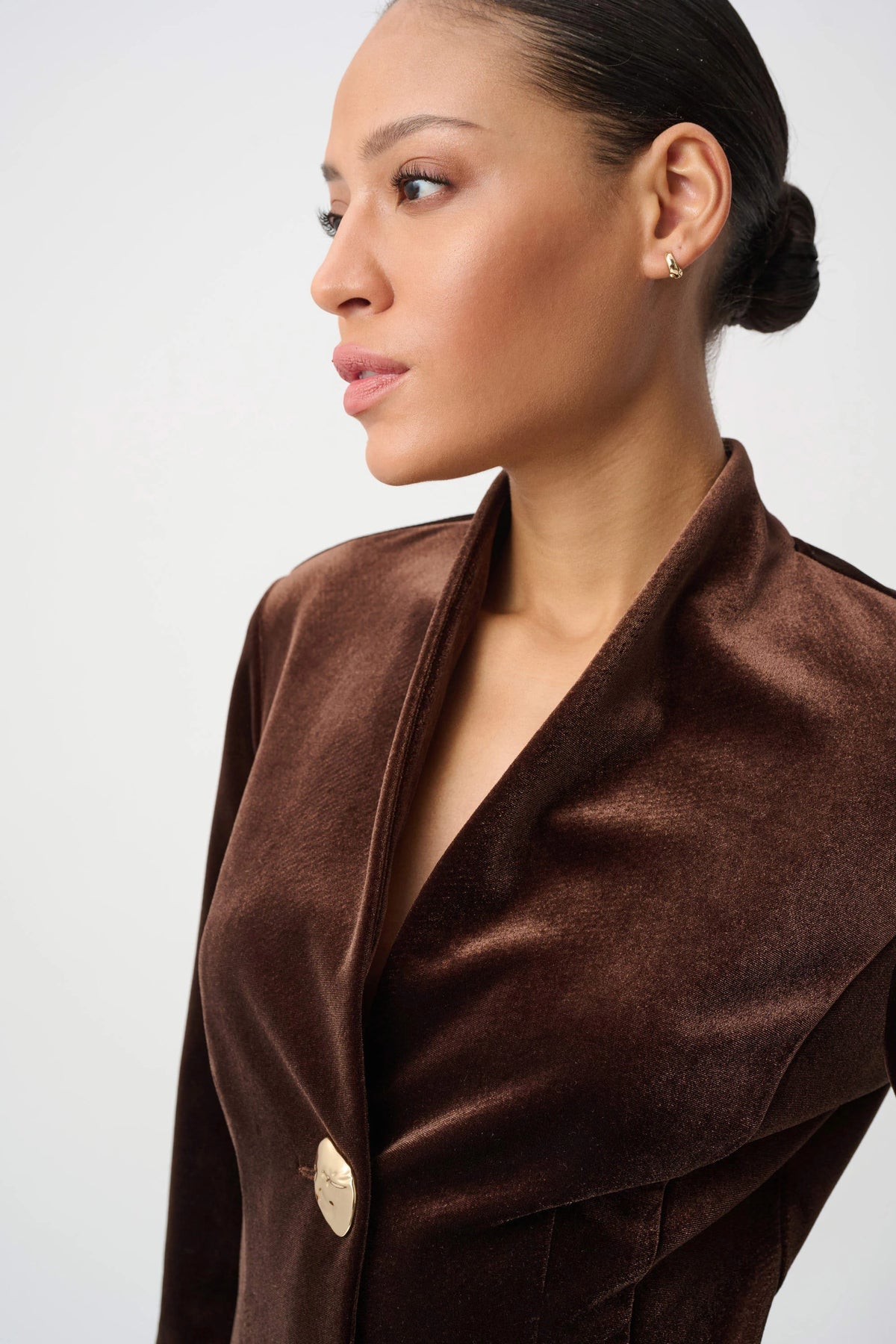 Joseph Ribkoff Mahogany Velvet Fitted Blazer