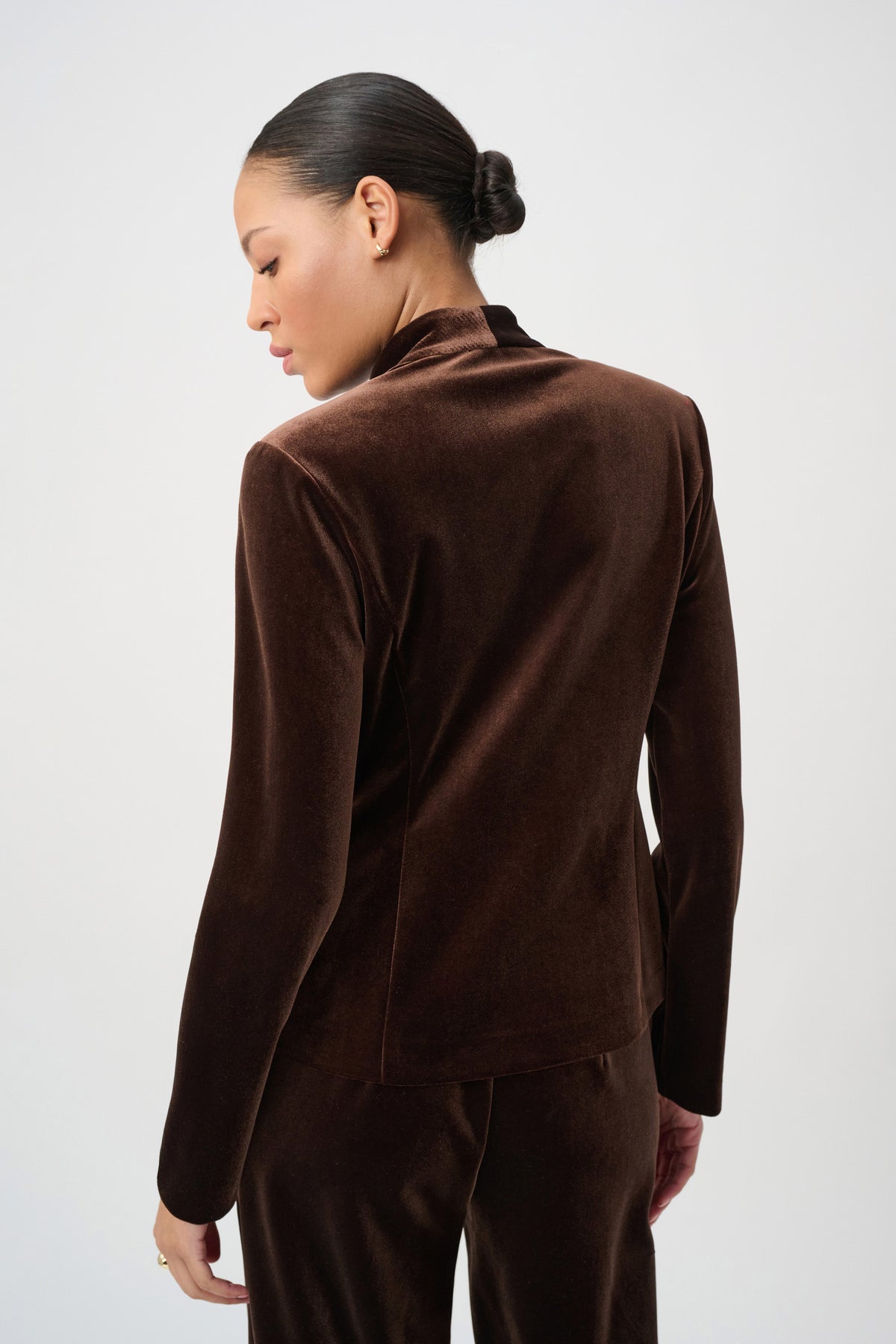 Joseph Ribkoff Mahogany Velvet Fitted Blazer