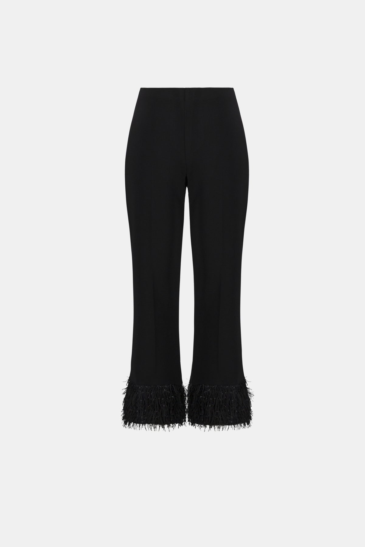 Joseph Ribkoff Black Fringed Flared Pant