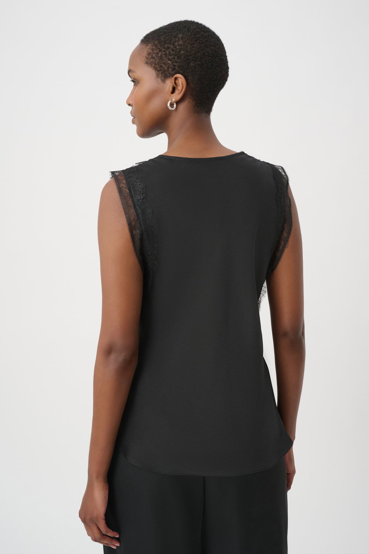 Joseph Ribkoff Black Recycled Satin Sleeveless Top