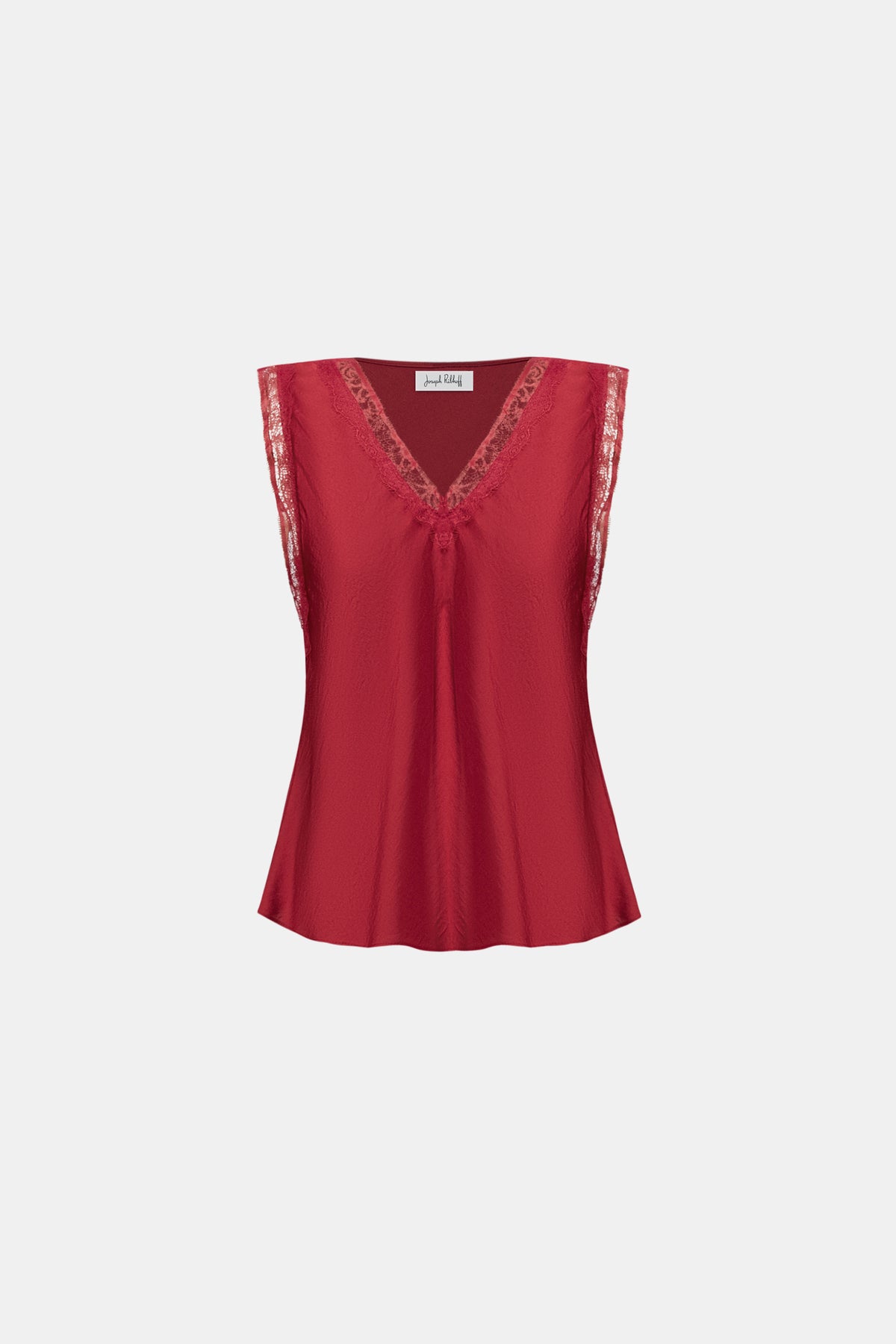 Joseph Ribkoff Deep Cherry Recycled Satin Sleeveless Top
