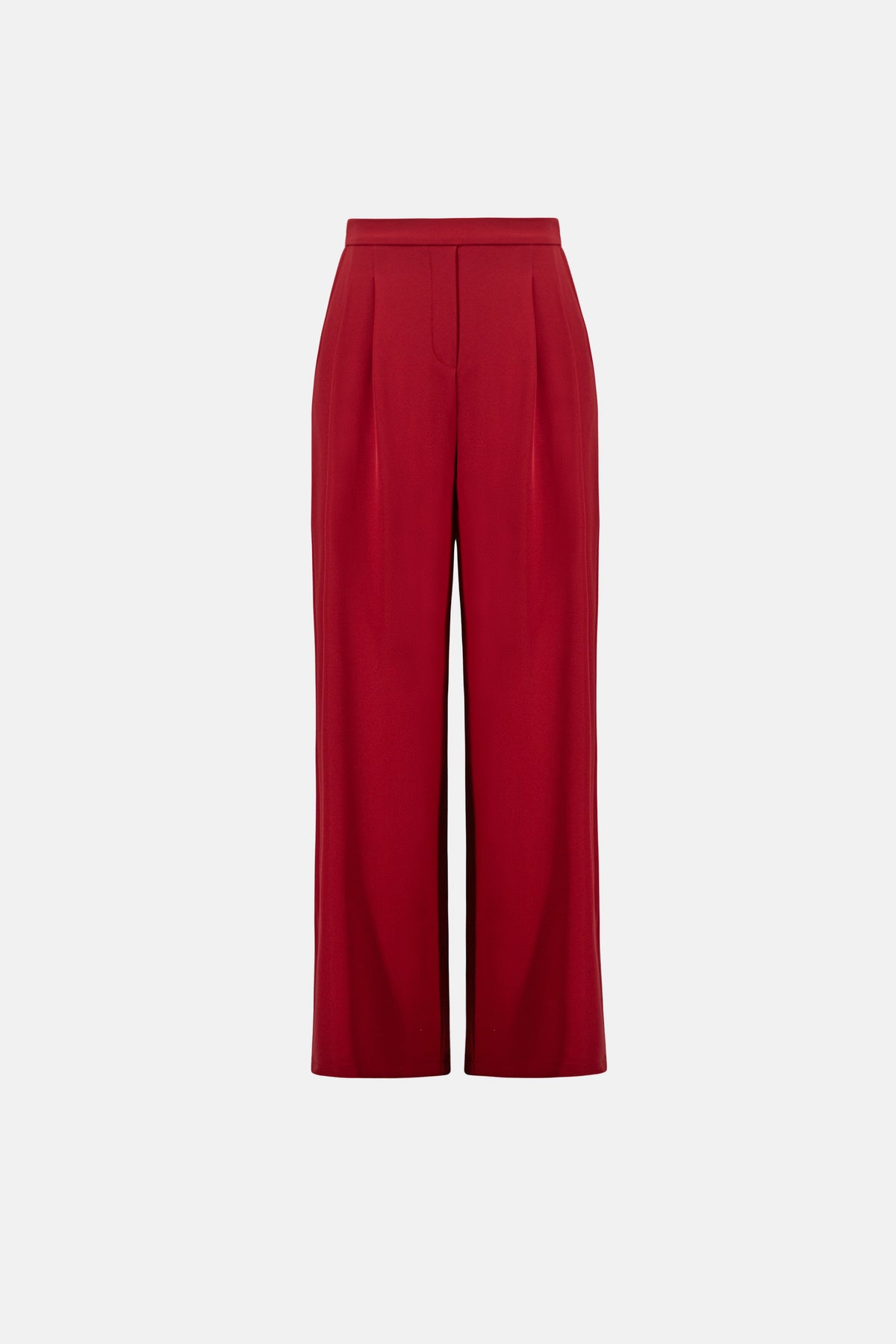 Joseph Ribkoff Deep Cherry Front-Pleated Wide-Leg Pants