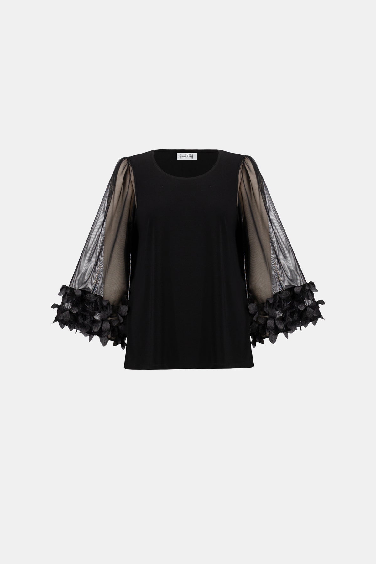 Joseph Ribkoff Black Embellished Bell Sleeve Top