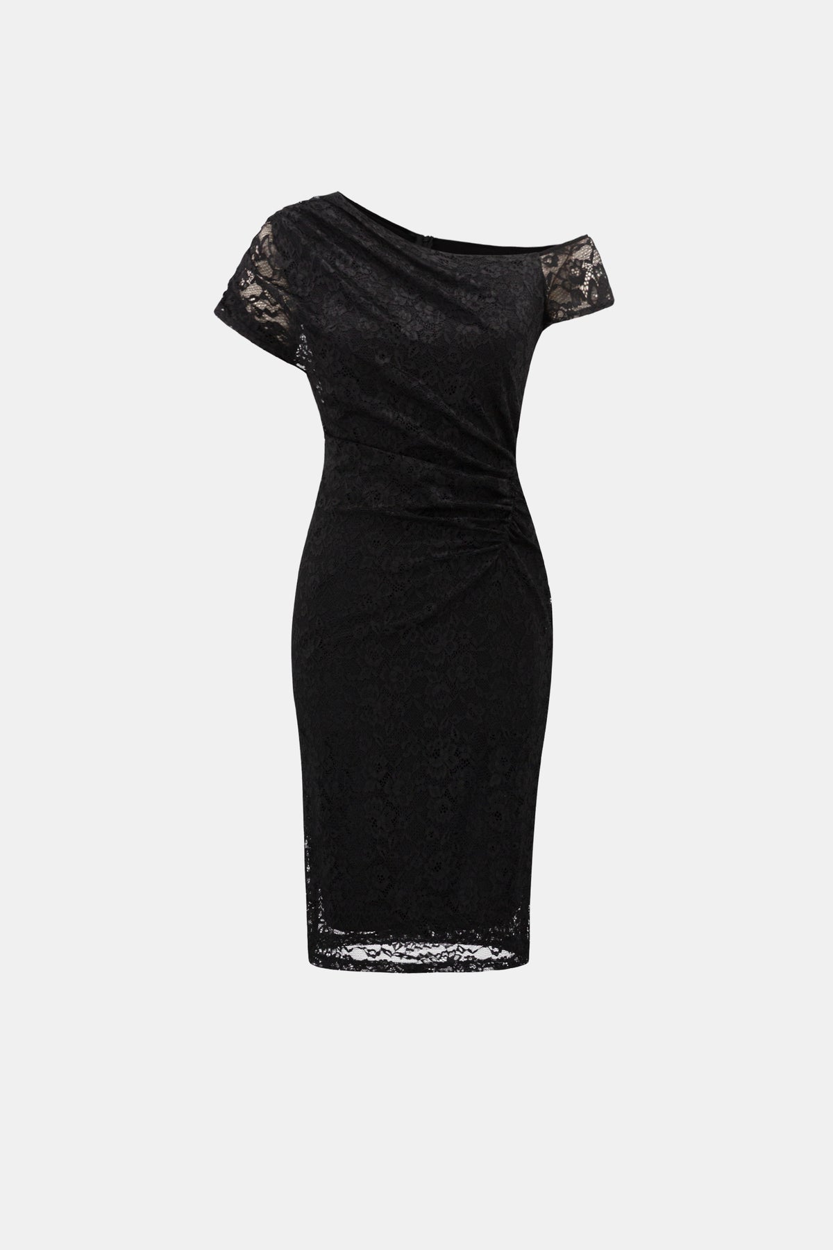 Joseph Ribkoff Black Lace Off-Shoulder Sheath Dress