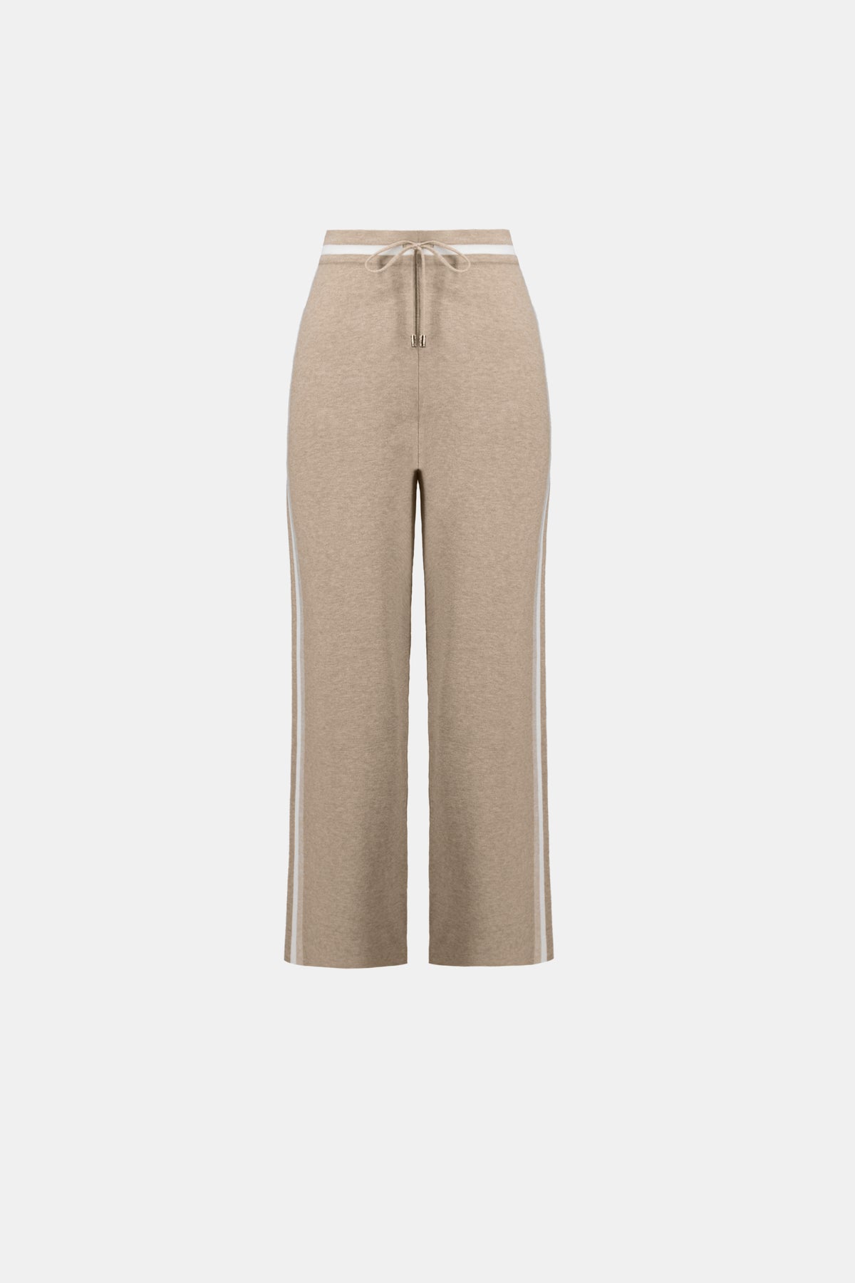 Joseph Ribkoff Fawn Melange/Winter White Striped Wide Leg Sweater Pant