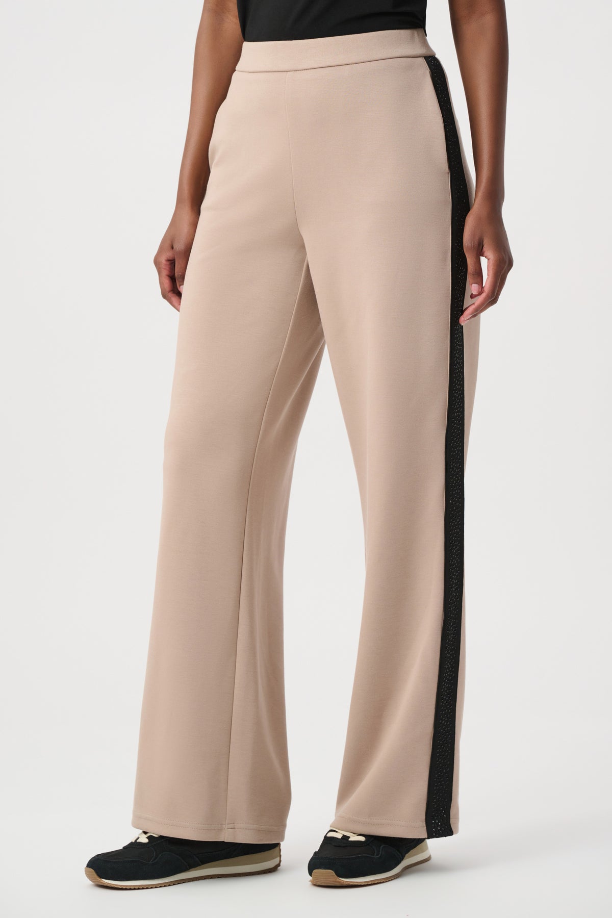 Joseph Ribkoff Fawn Wide Leg Pant With Rhinestones