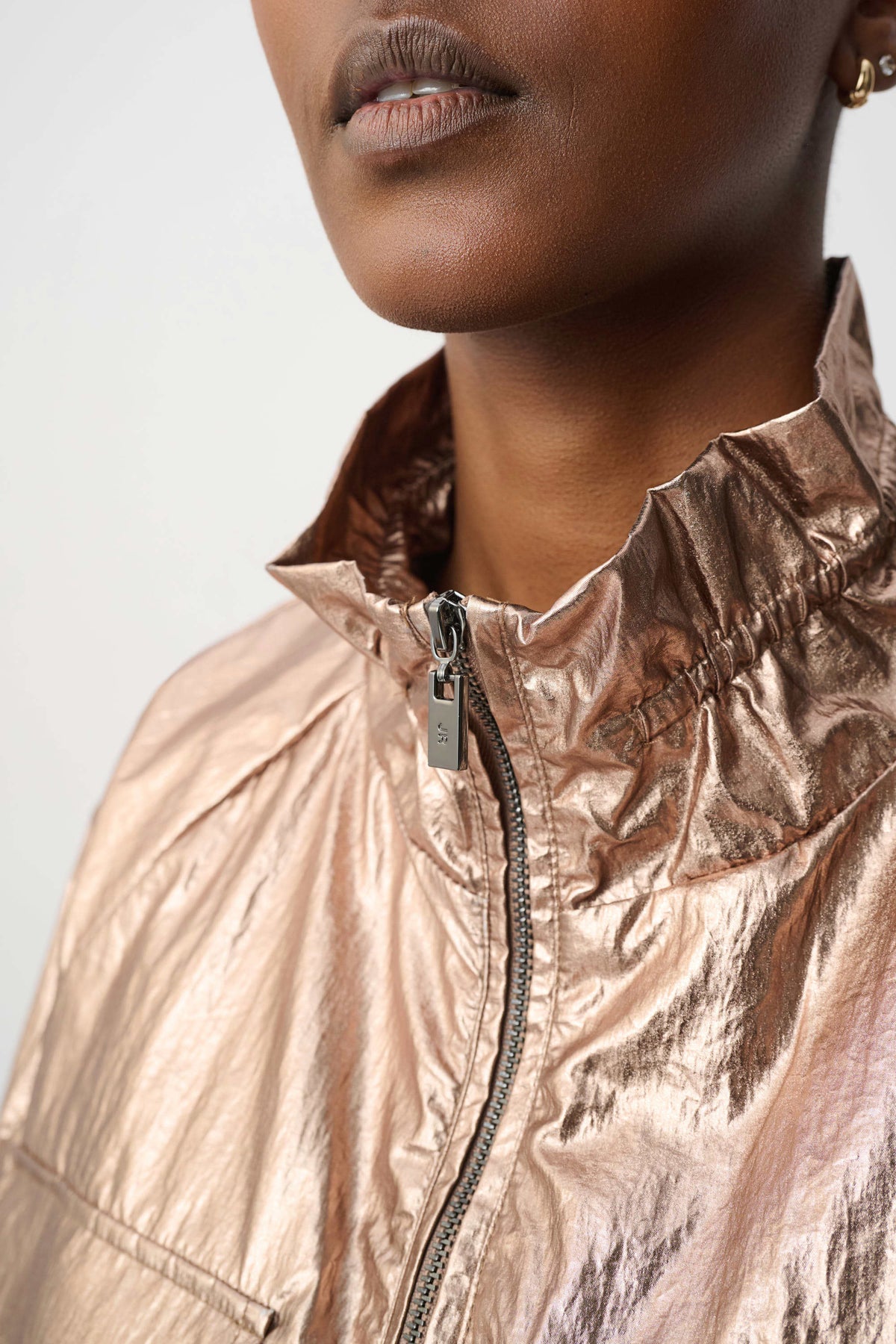 Joseph Ribkoff Palladium Metallic Nylon Cocoon Jacket