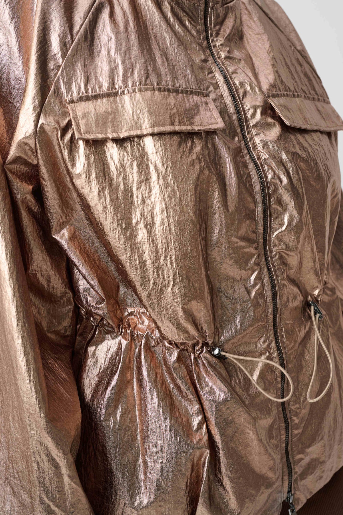 Joseph Ribkoff Palladium Metallic Nylon Cocoon Jacket
