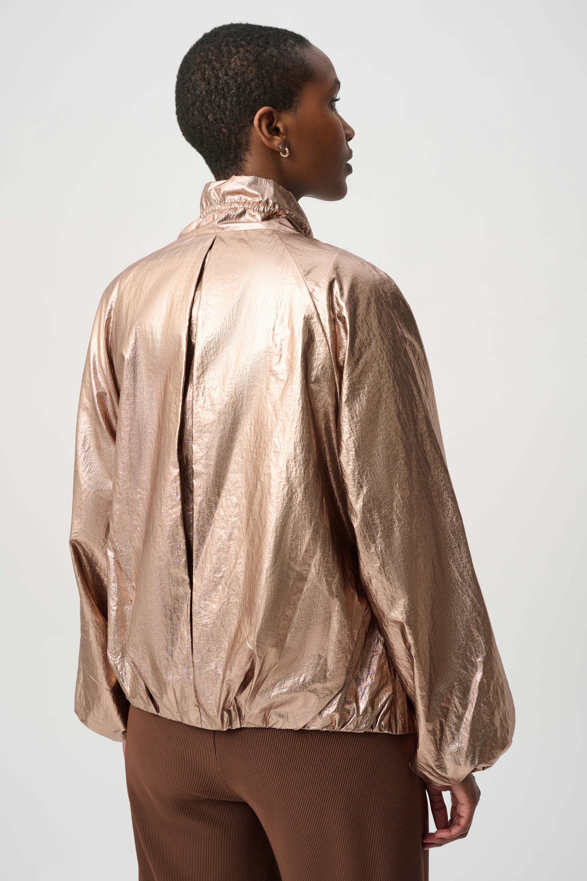 Joseph Ribkoff Palladium Metallic Nylon Cocoon Jacket