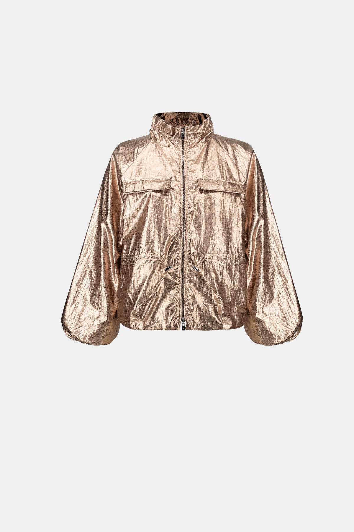 Joseph Ribkoff Palladium Metallic Nylon Cocoon Jacket
