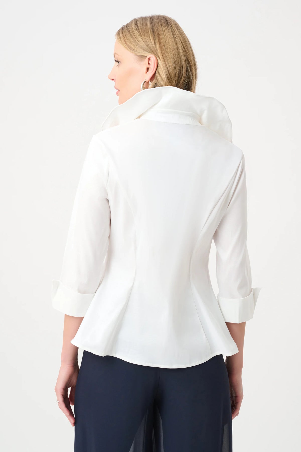 Joseph Ribkoff Vanilla Double Lapel Collar Blouse