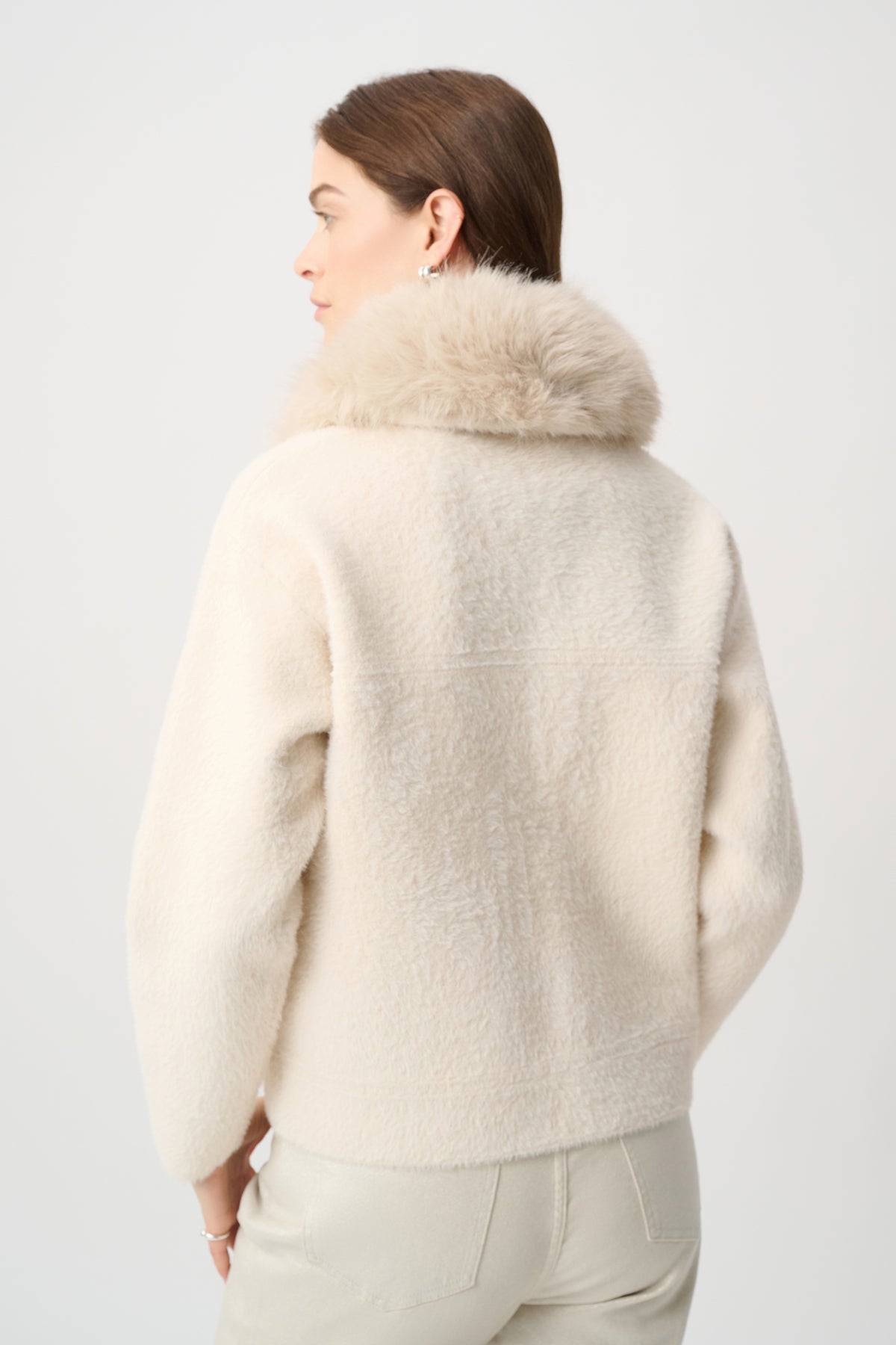 Joseph Ribkoff Birch Detachable Faux Fur Collar Jacket