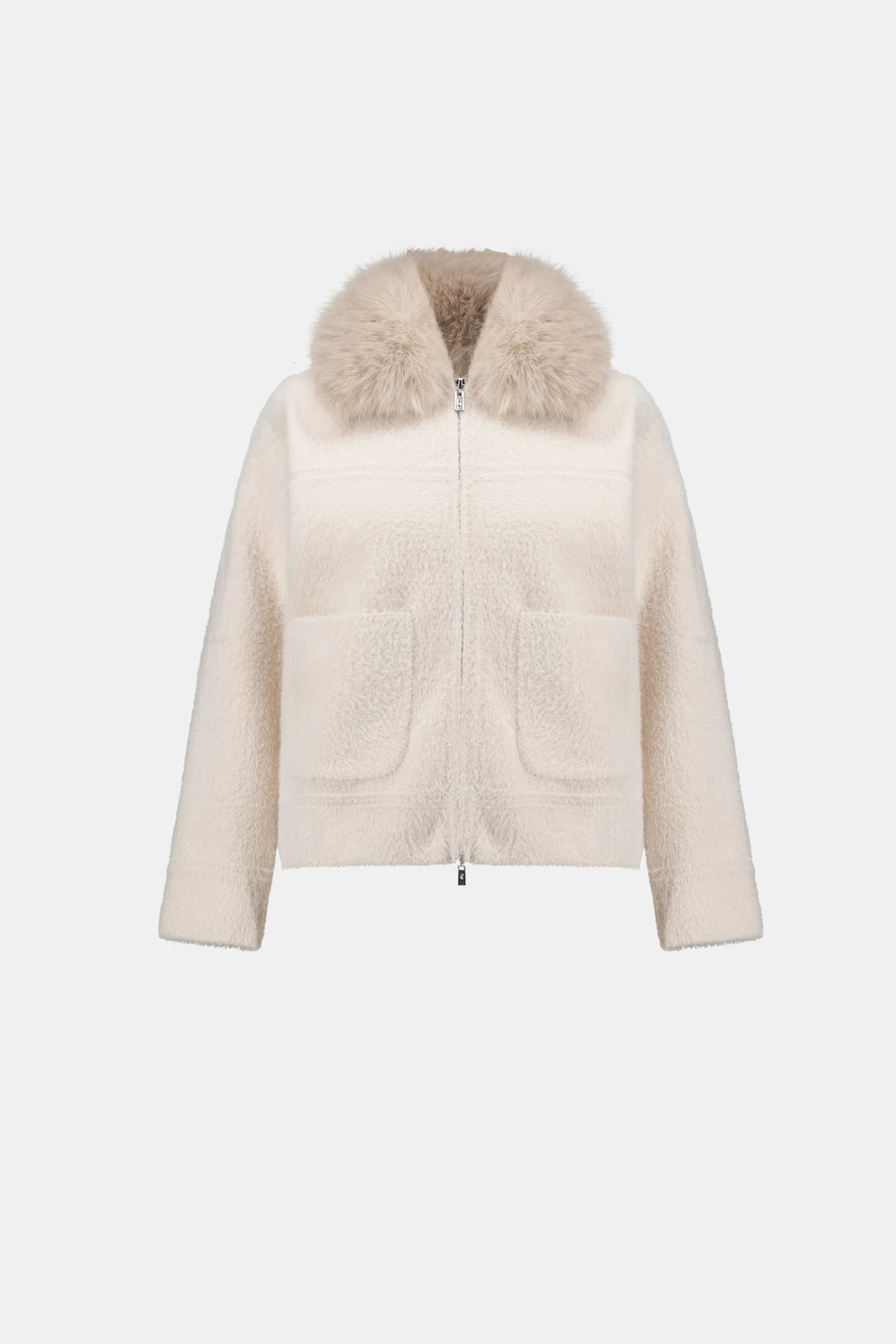 Joseph Ribkoff Birch Detachable Faux Fur Collar Jacket