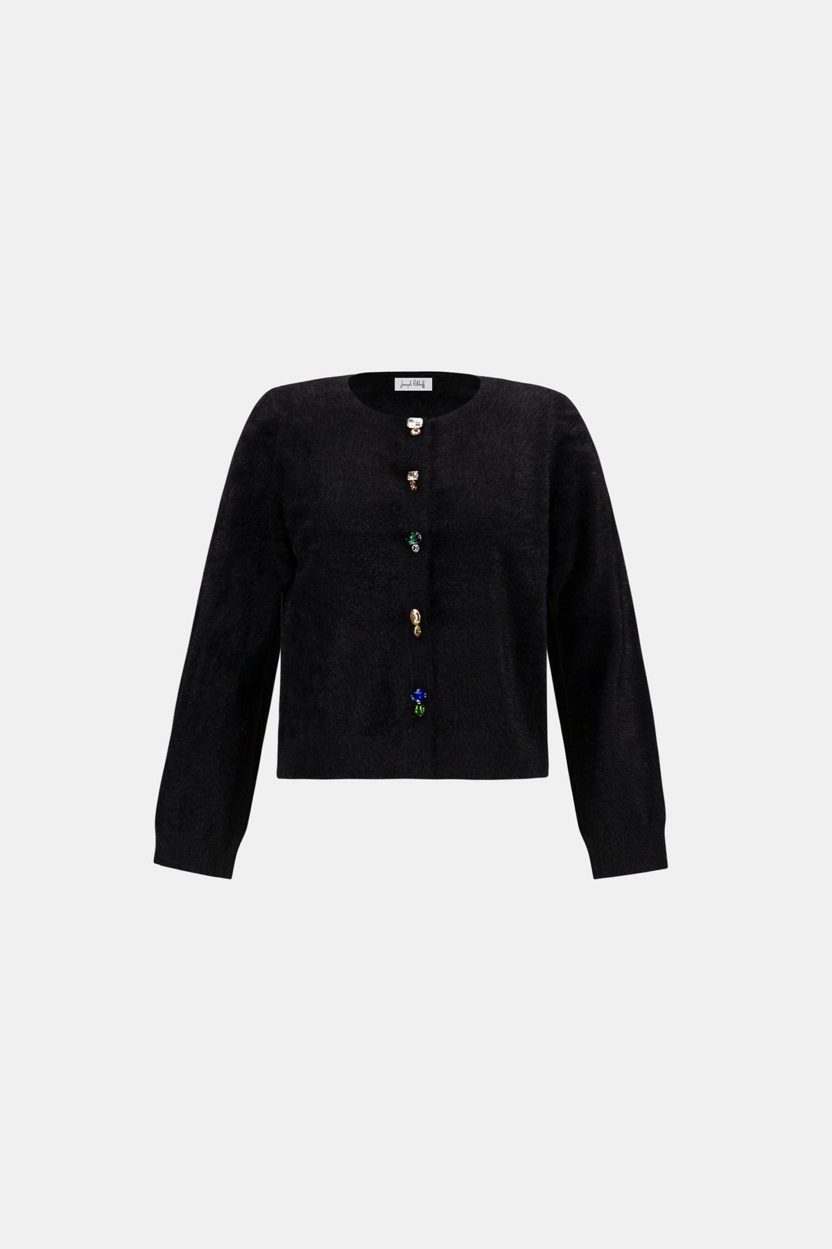 Joseph Ribkoff Black Bejeweled Crewneck Cardigan
