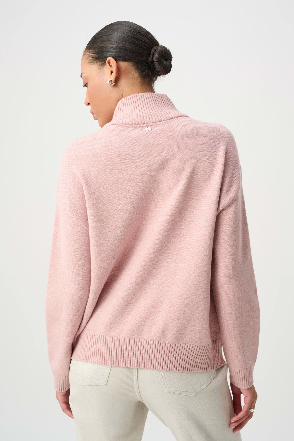 Joseph Ribkoff Soft Pink Embellished Turtleneck Sweater