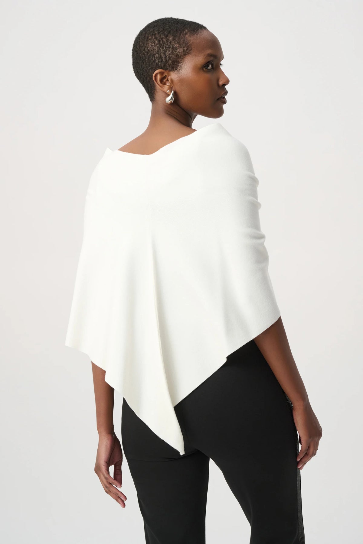 Joseph Ribkoff Winter White Faux Fur Draped Cover Up