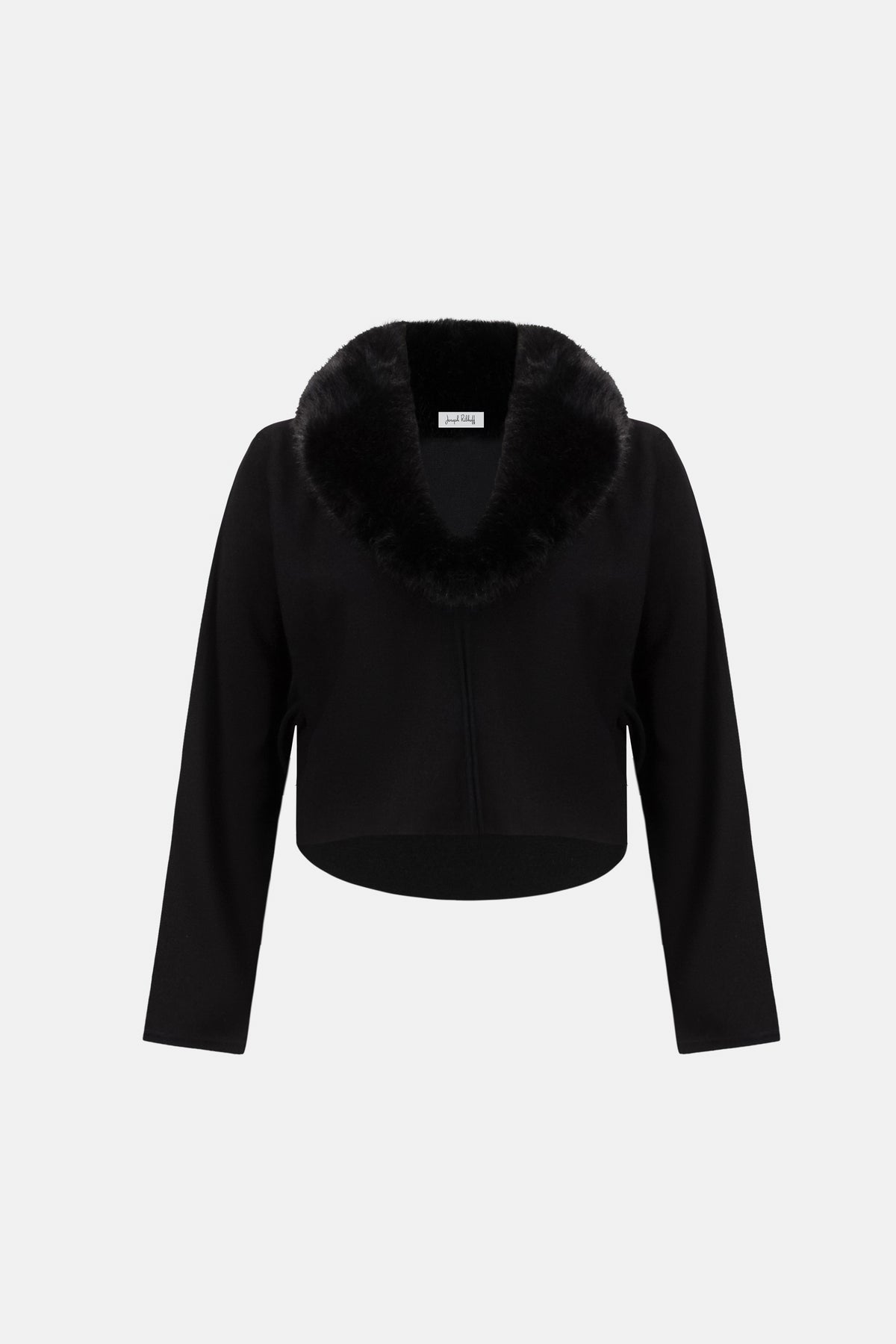 Joseph Ribkoff Black Removable Faux Fur Collar Cover‑Up