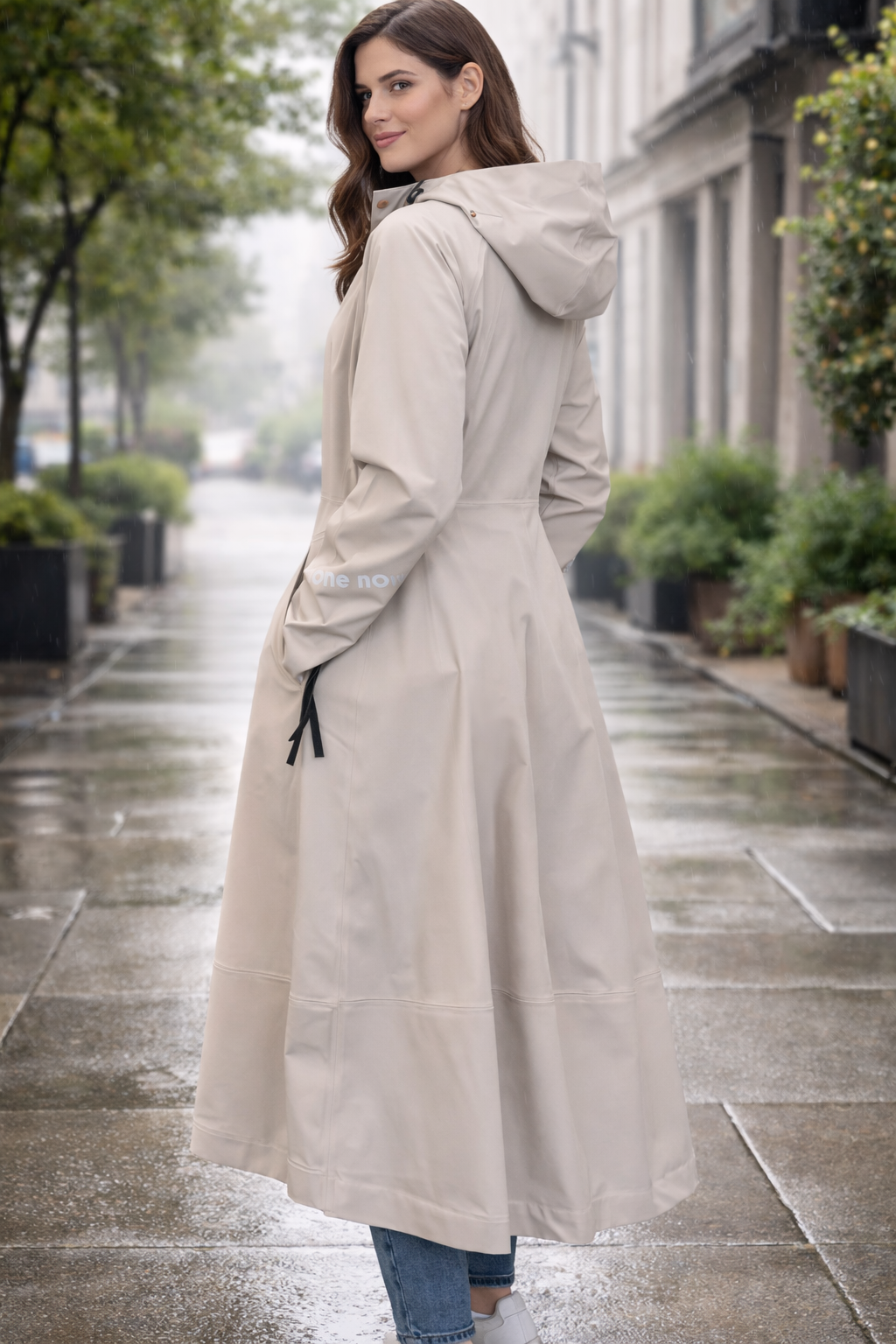 Sheena's Waterproof Hooded Raincoat - Light Sand