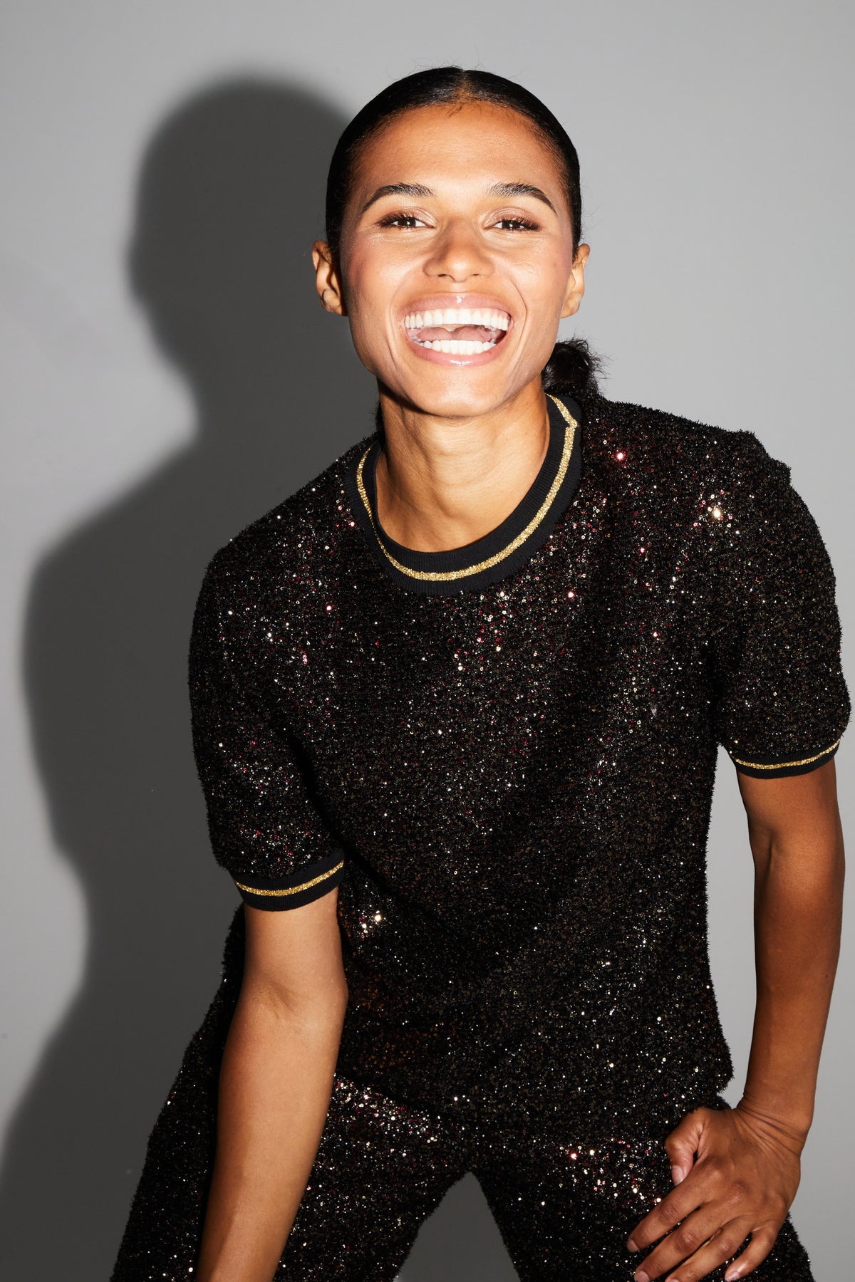 IMPREVU Multi Bordeaux Sparkle Top