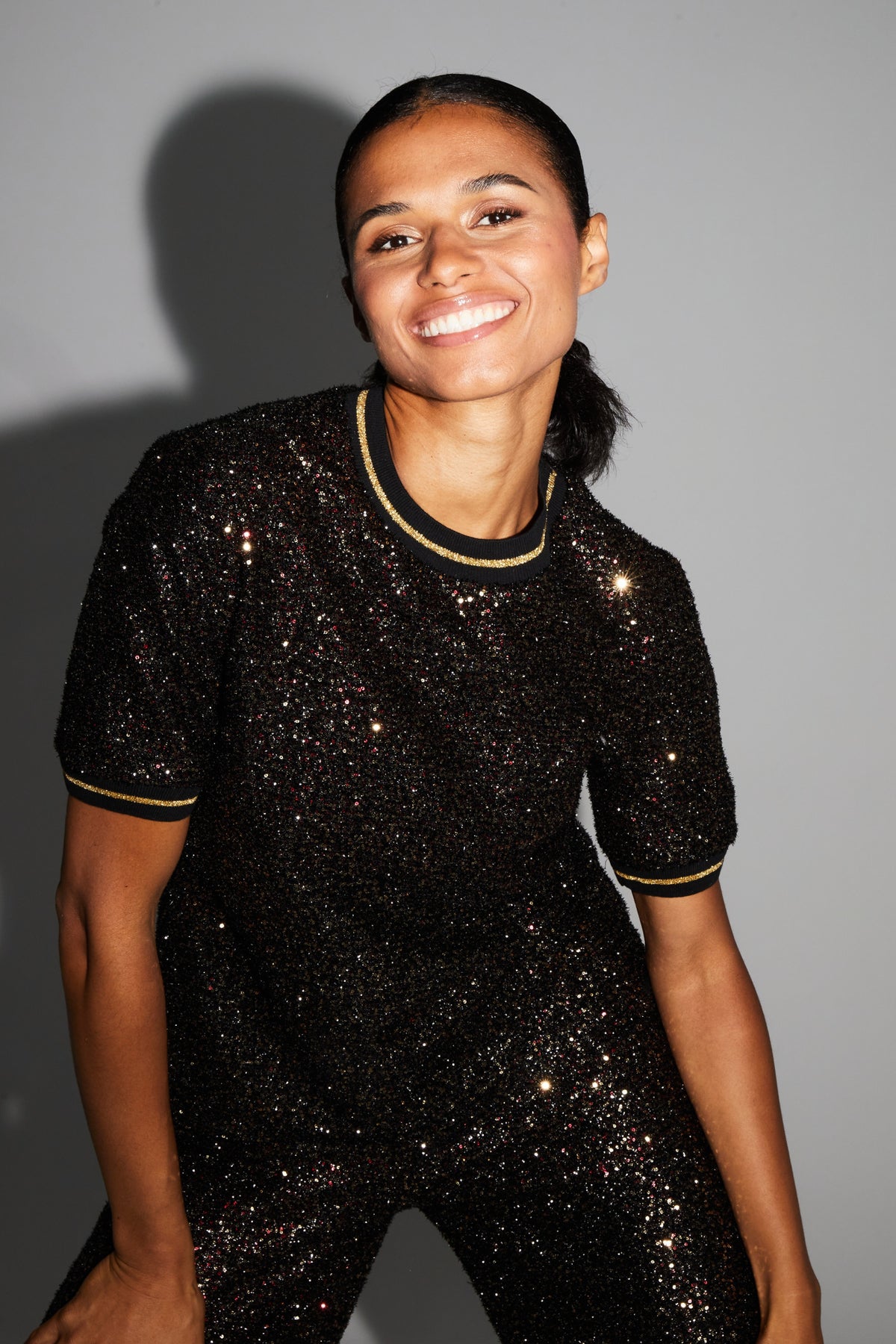 IMPREVU Multi Bordeaux Sparkle Top