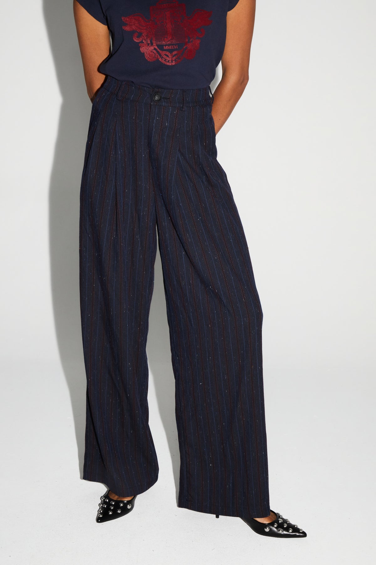 IMPREVU Pin Stripe Bordeaux Pants