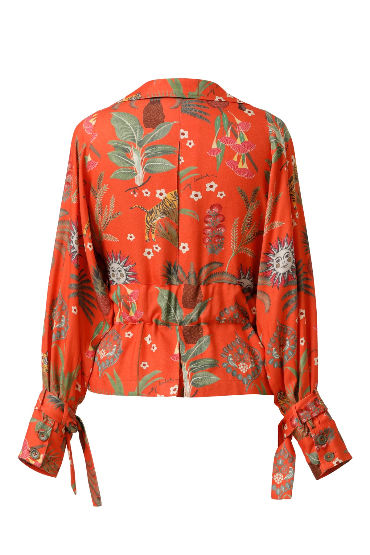 Emily Lovelock Tropical Orange Chaya Print Jacket
