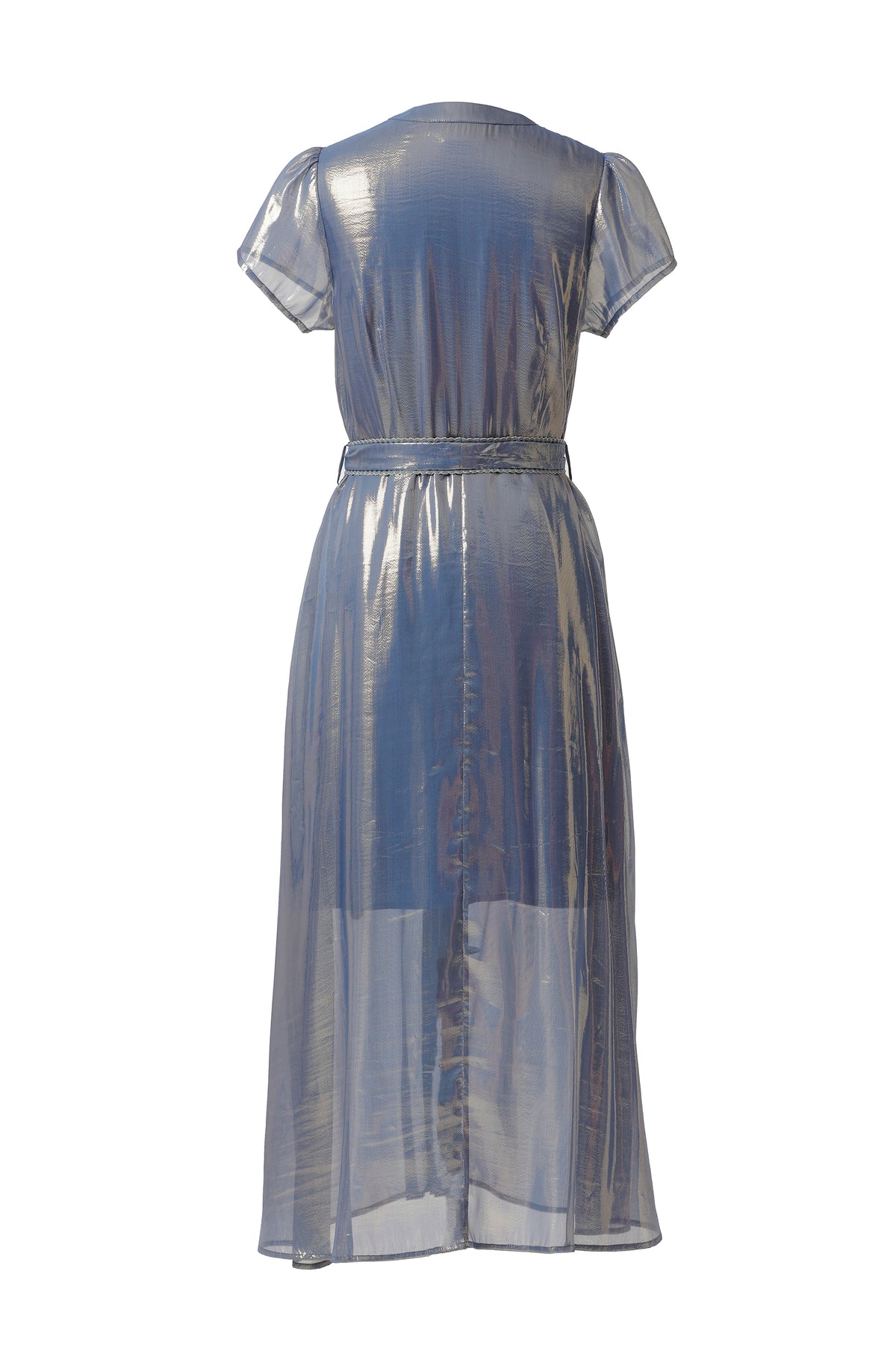 Emily Lovelock Ampardo Blue Kayla Lurex Dress