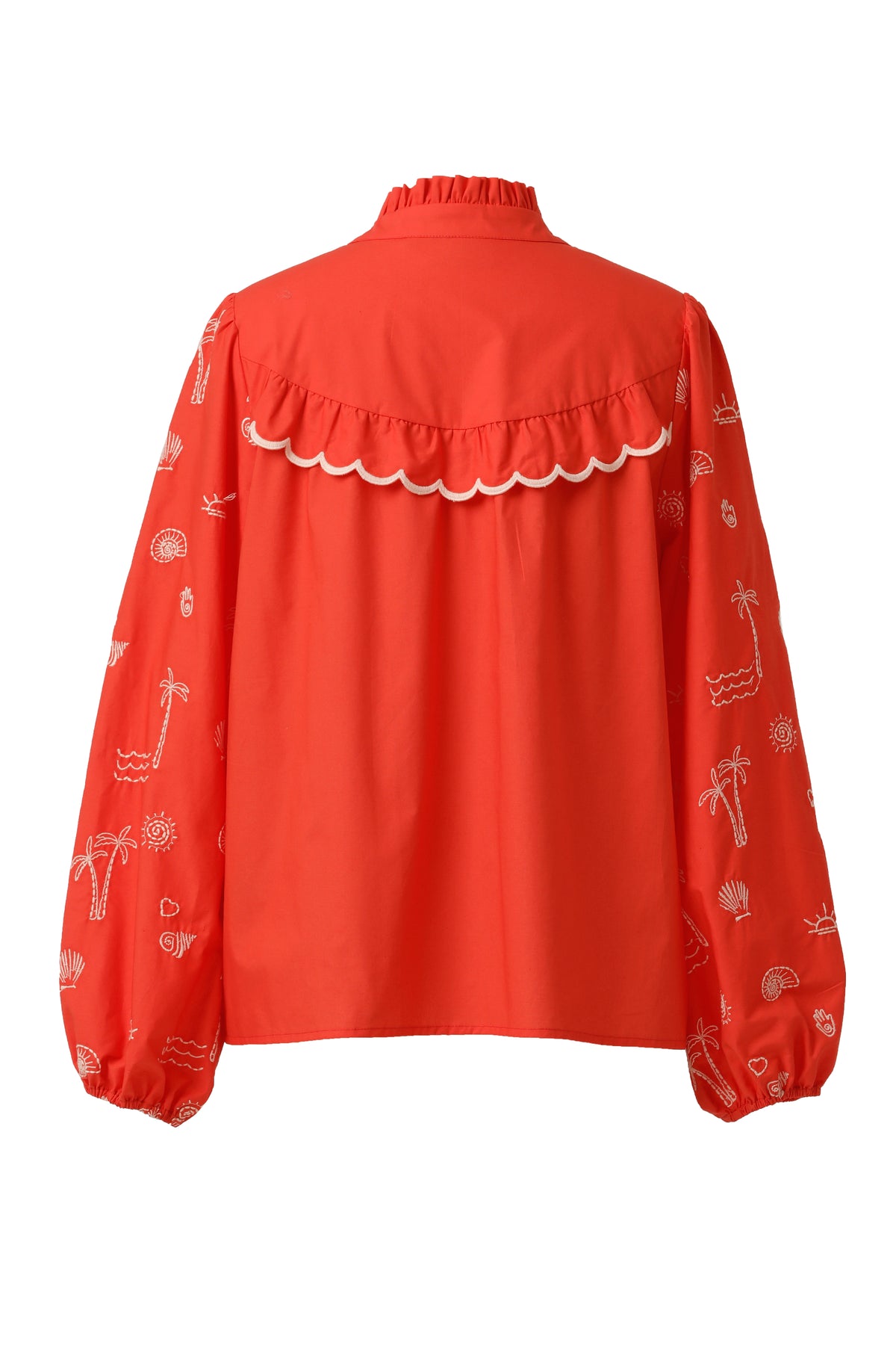 Emily Lovelock Candice Flame Scarlett Red Blouse