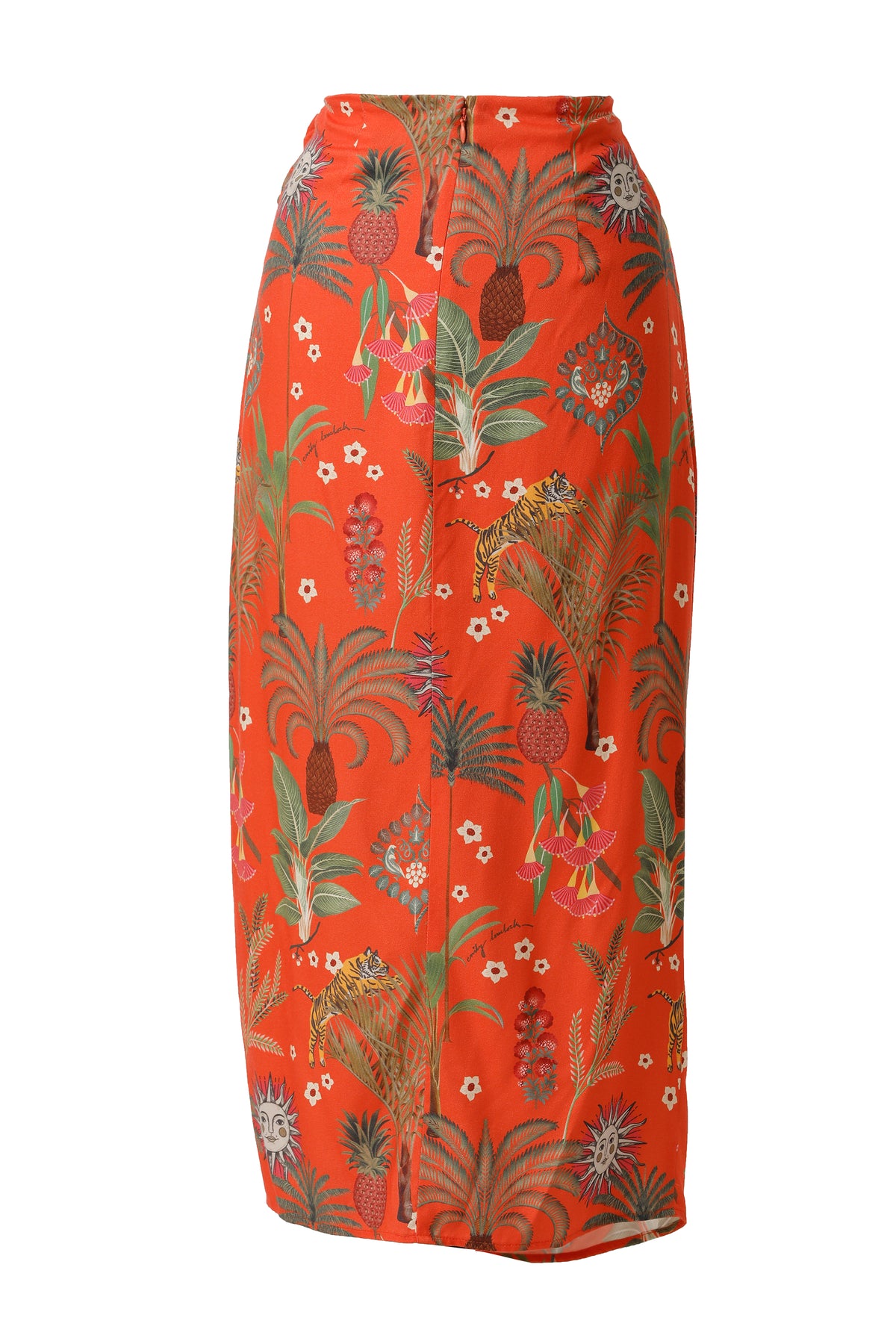 Emily Lovelock Tigerlilly Orange Lisa Print Skirt