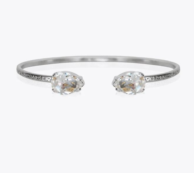 Caroline Svedbom Petite Drop Bracelet Rhodium Crystal