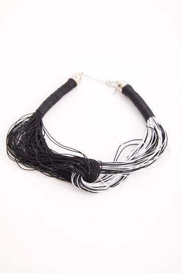 Naya Black/White 2 Tone Multi String Necklace