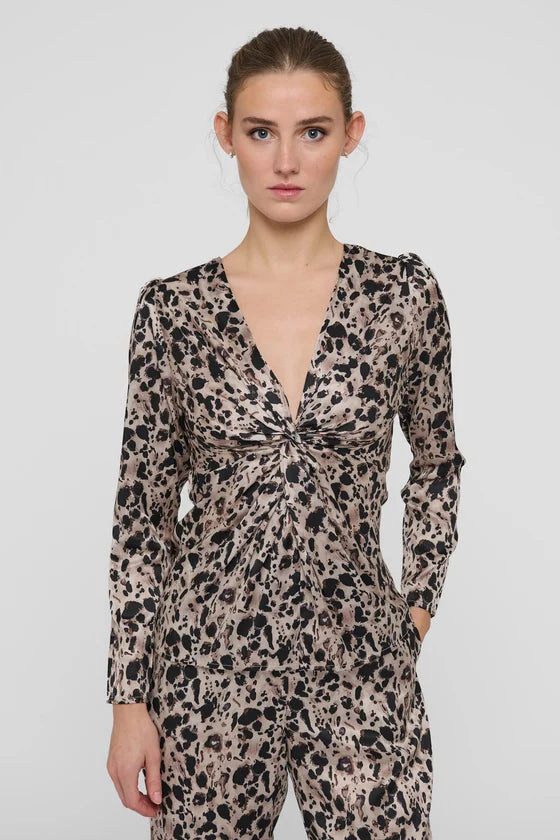 Dea Kudibal Cecile Stretch SIlk Twill Sauvage Blouse With Drape Detail