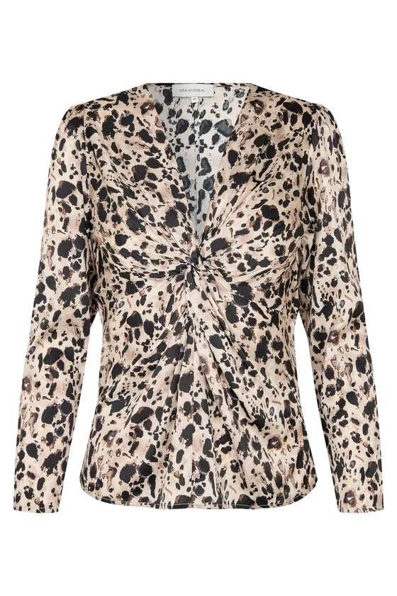Dea Kudibal Cecile Stretch SIlk Twill Sauvage Blouse With Drape Detail