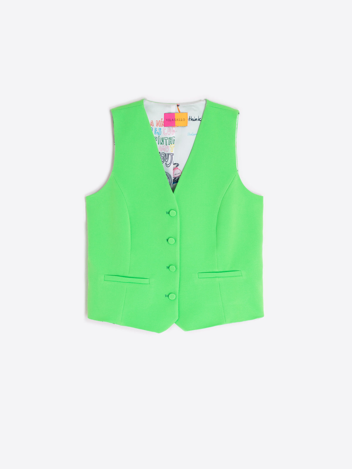 Vilagallo Vibrant Green Waistcoat