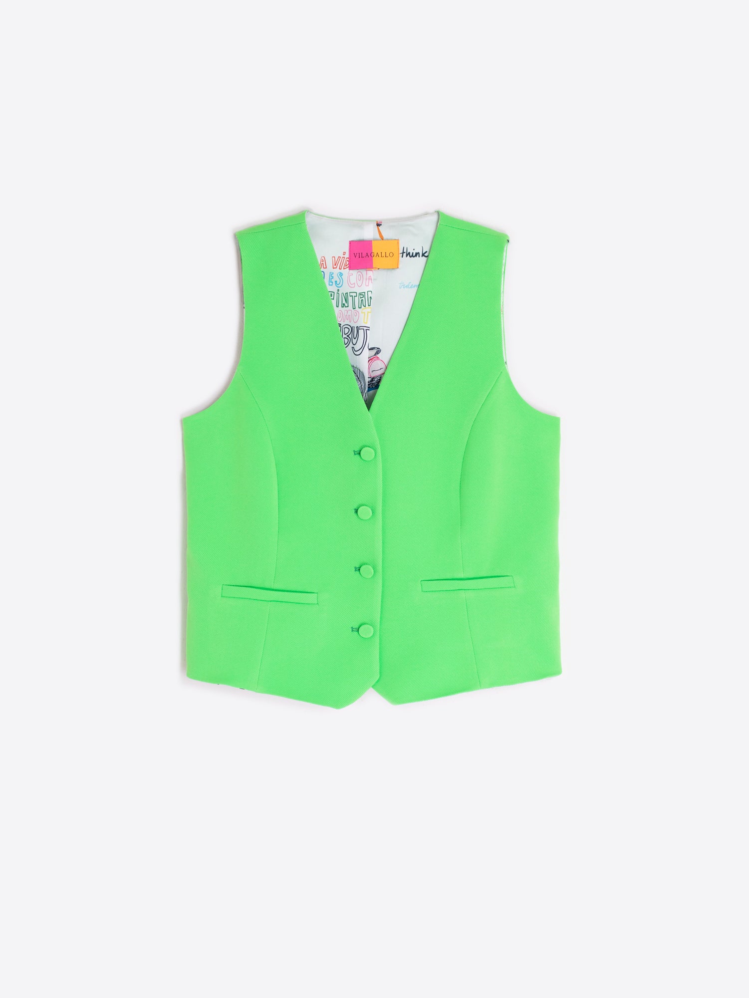 Vilagallo Vibrant Green Waistcoat
