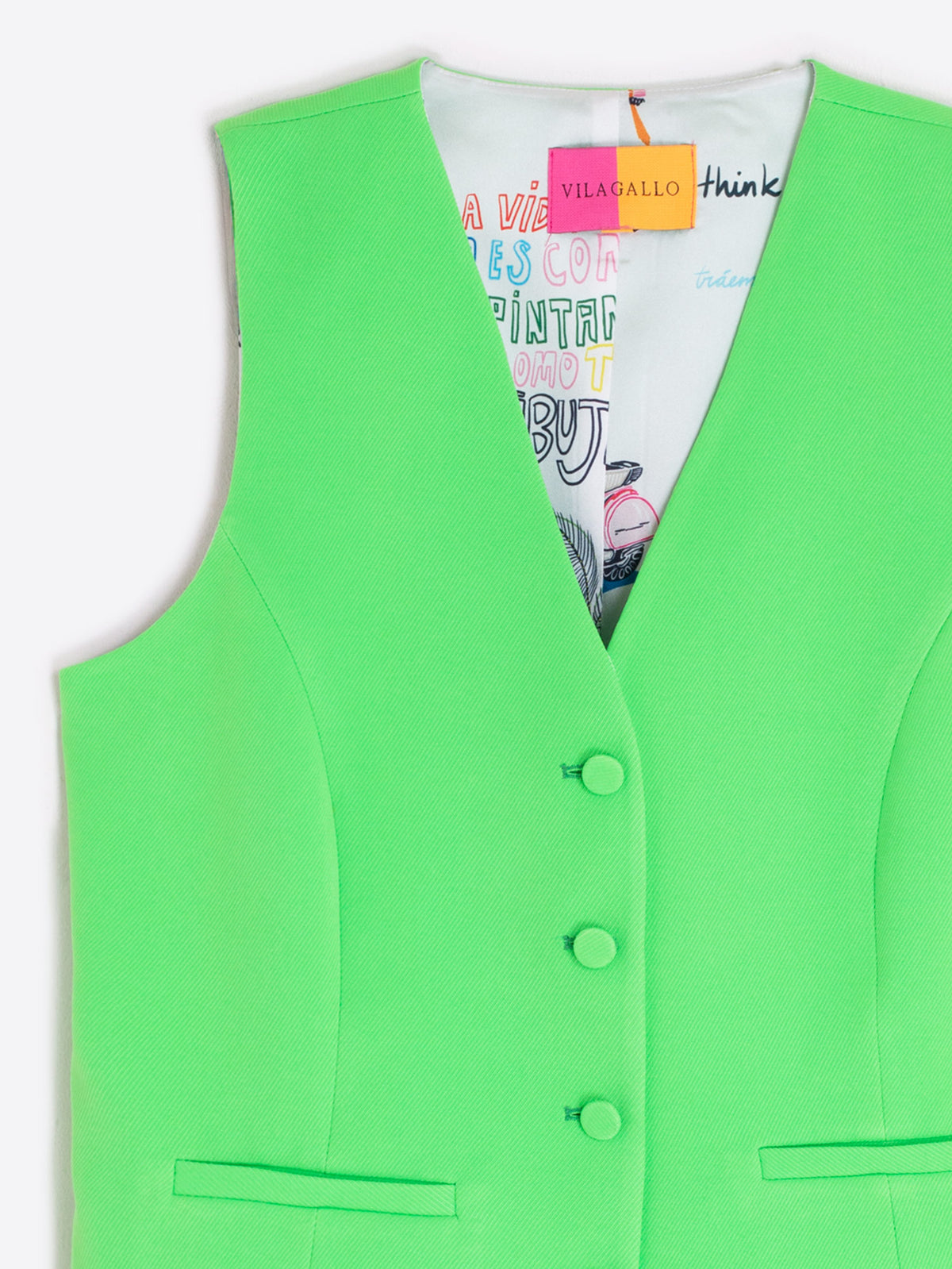 Vilagallo Vibrant Green Waistcoat