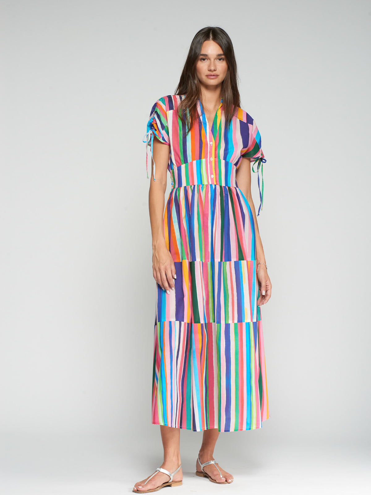 Vilagallo Striped Maxi Dress