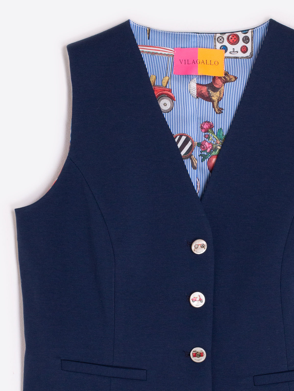 Vilagallo Navy Blue Vest