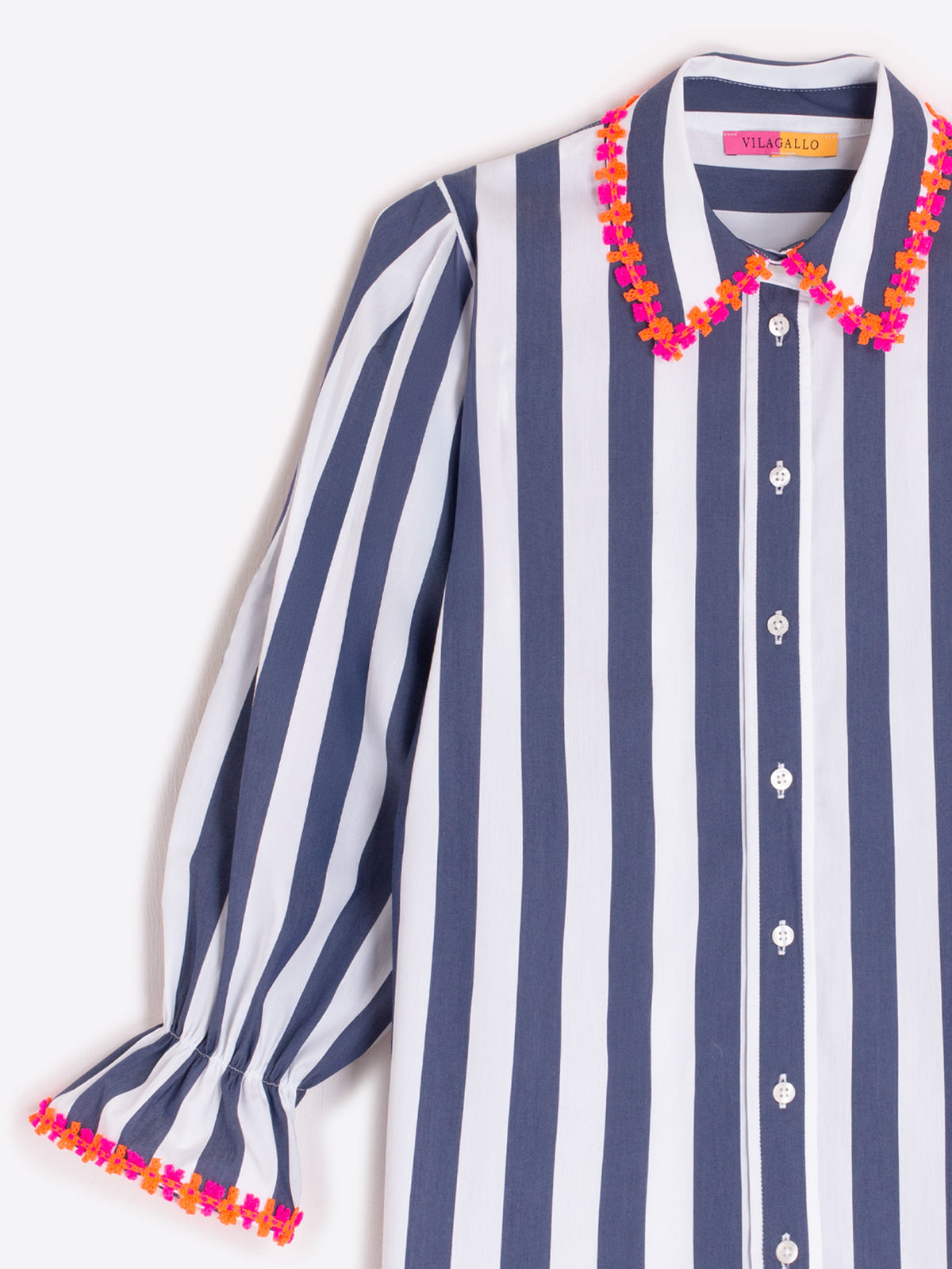 Vilagallo Striped Cotton Blend Shirt