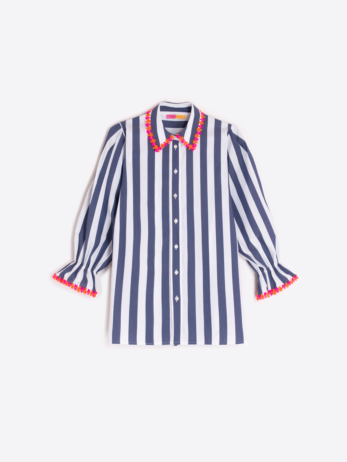 Vilagallo Striped Cotton Blend Shirt