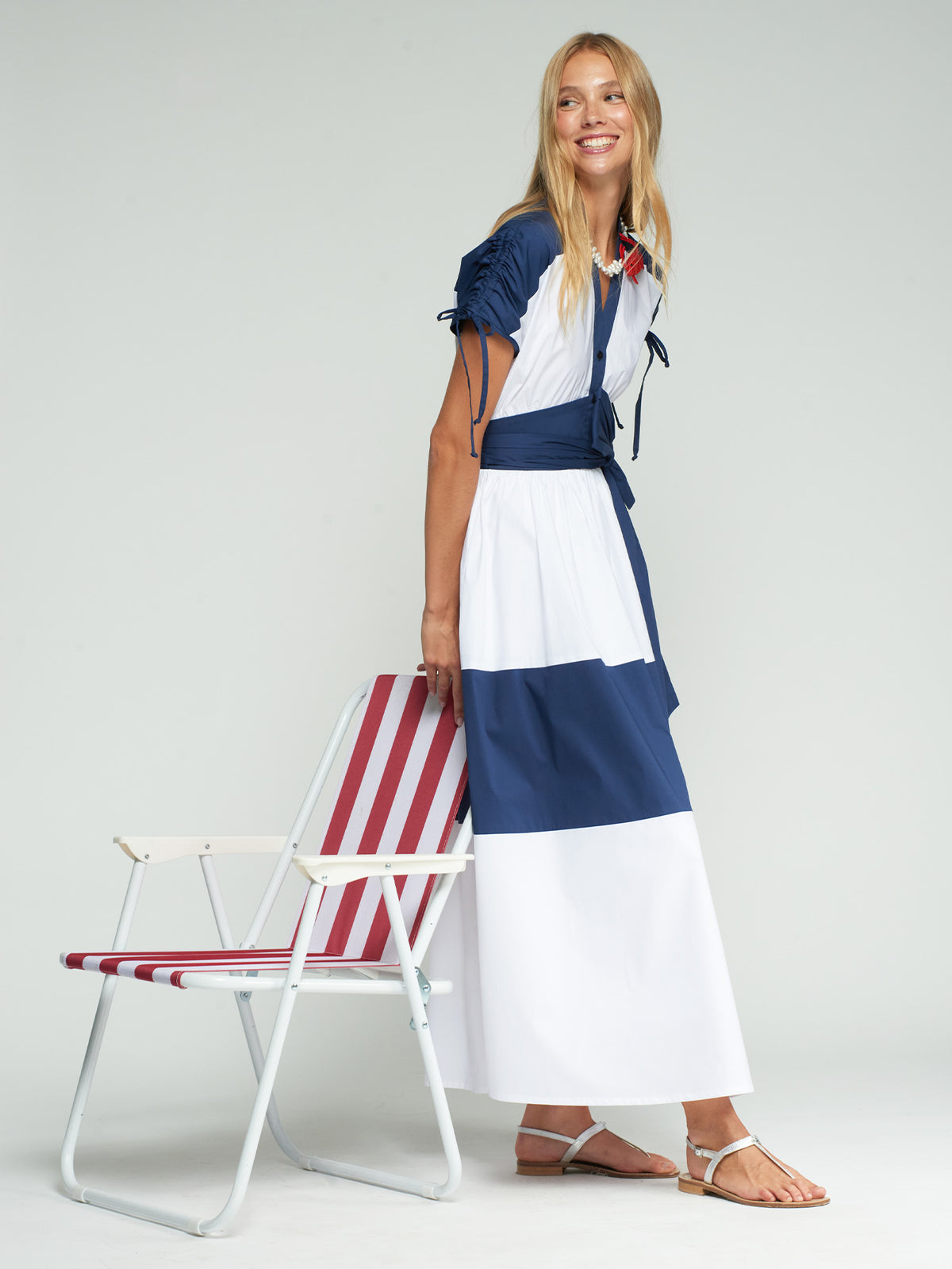Vilagallo Colour-Block Maxi Dress