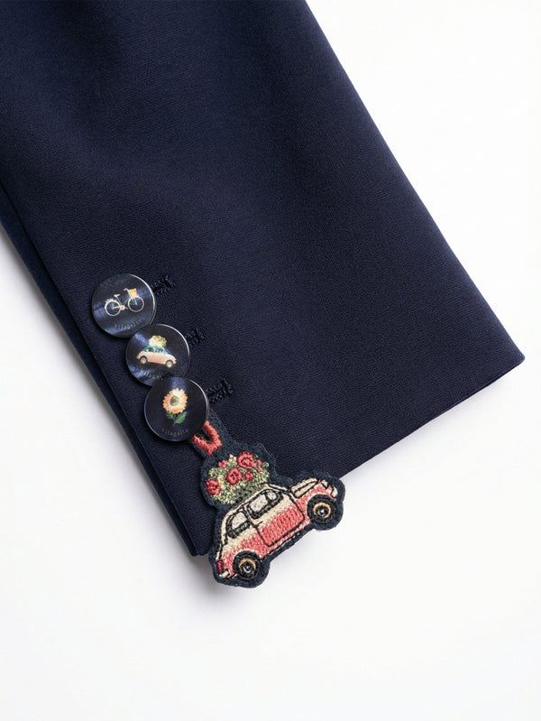 Vilagallo Navy Wool Blazer