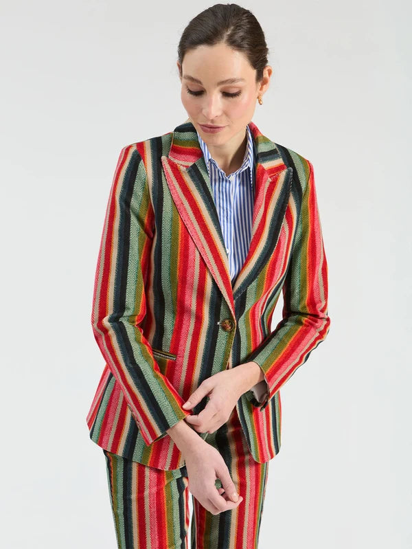 Vilagallo Heather Herringbone Coloured Cuadro Blazer